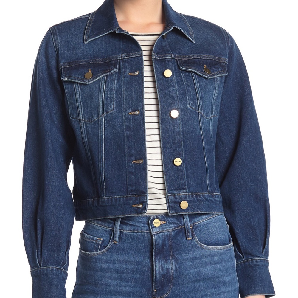FRAME Bishop Alana Denim Jean Jacket Blue XS NEW